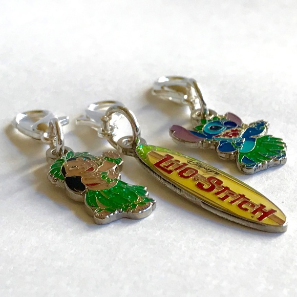 Disney Lilo & Stitch Charm Lot Clip-On Retired RARE Aulani Resort Hawaii Ohana - Picture 3 of 6